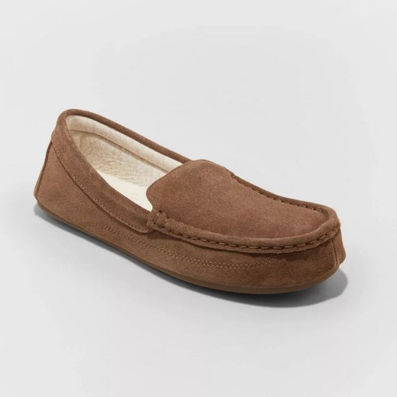 Men's Carlo Genuine Suede Slippers - Goodfellow & Co™ Brown 7 - Picture 1 of 8
